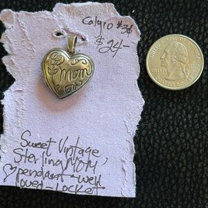 Heart-Shaped Sterling Silver 'Mom' Pendant